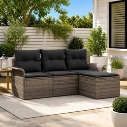 4-Piece Grey Outdoor Sofa Set with Comfort & Durability
