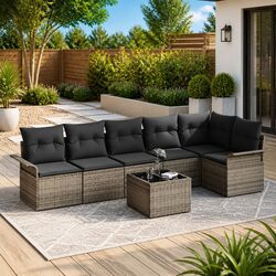Your New Favorite 7-Piece Grey Sofa Set for Outdoors