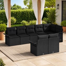 Your Ideal 8-Piece Black Garden Sofa Set with Cushions