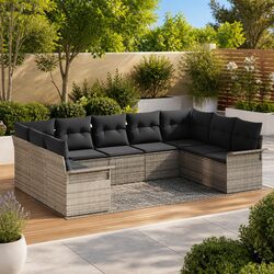 Your New Outdoor Essential: Grey Poly Rattan Sofa Set
