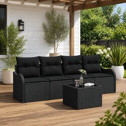Enjoy Your Outdoors with This Friendly Black Sofa Set