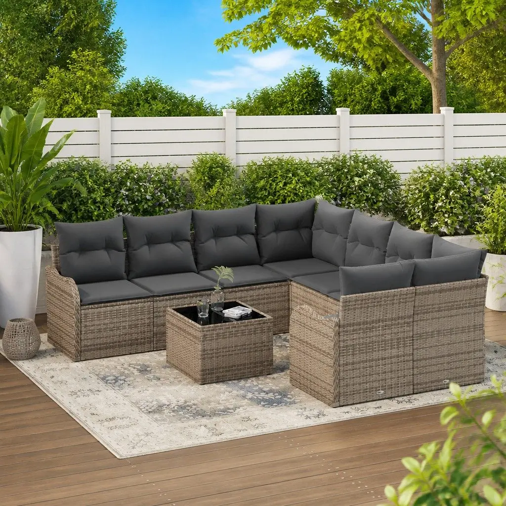 9-Piece Outdoor Sofa Set in Grey
