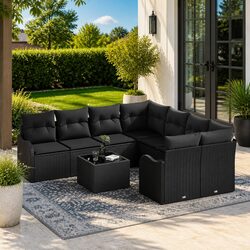 9-Piece Outdoor Garden Sofa Set with Modern Design