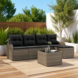Your New Garden Sofa Set Awaits: 6 Pcs Grey