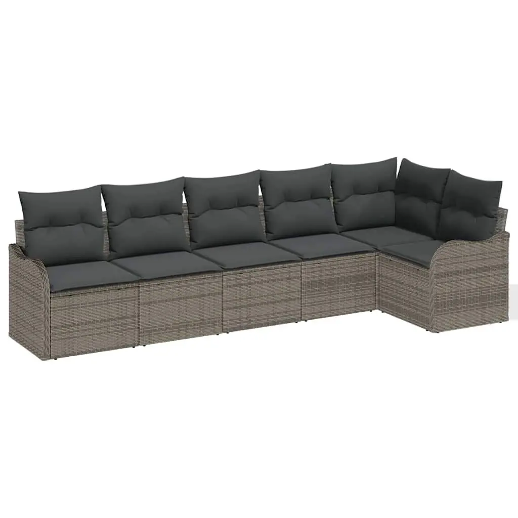 Grey Poly Rattan Garden Sofa Set