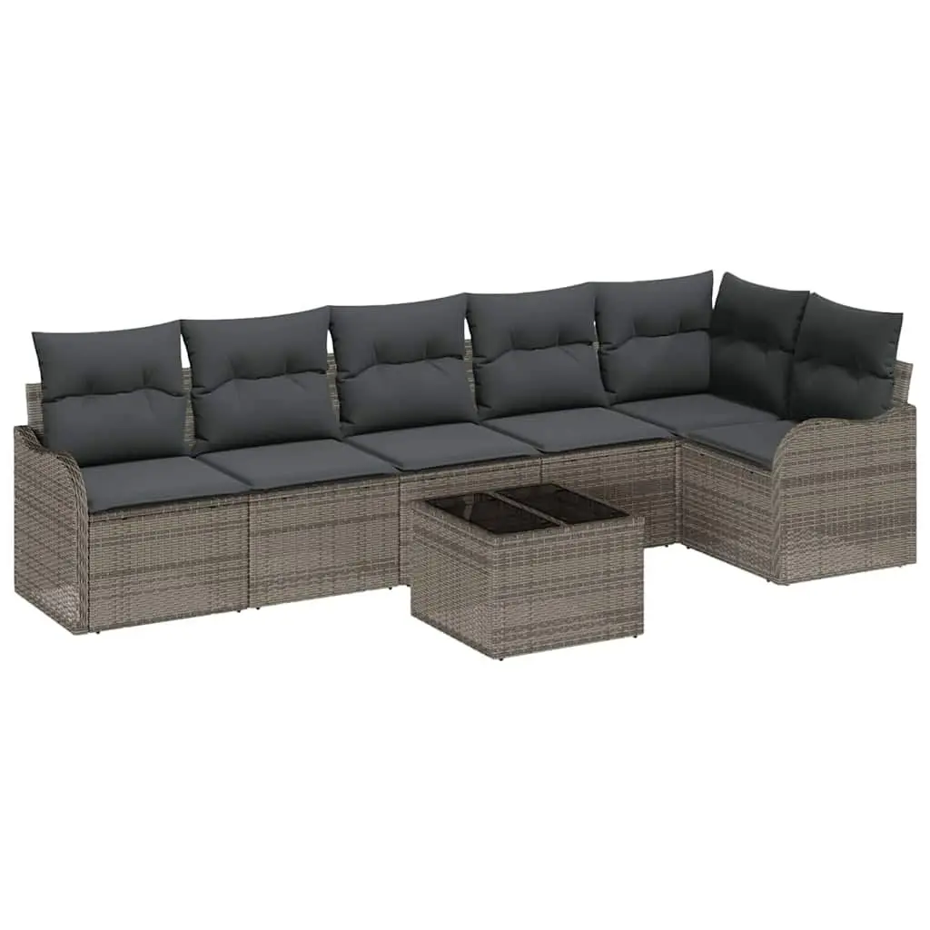 Garden Sofa Set Modular Grey Poly Rattan Outdoor Furniture