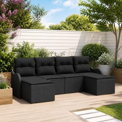 Friendly Black 6-Piece Outdoor Sofa Set