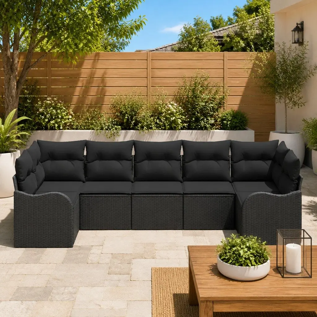 Black Modular Garden Sofa Set