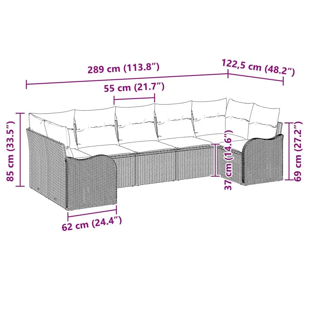 Black Modular Garden Sofa Set