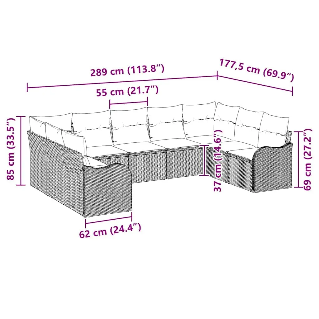Black Rattan Outdoor Sofa Set