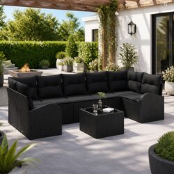 Friendly Black Outdoor Sofa Set for Your Patio