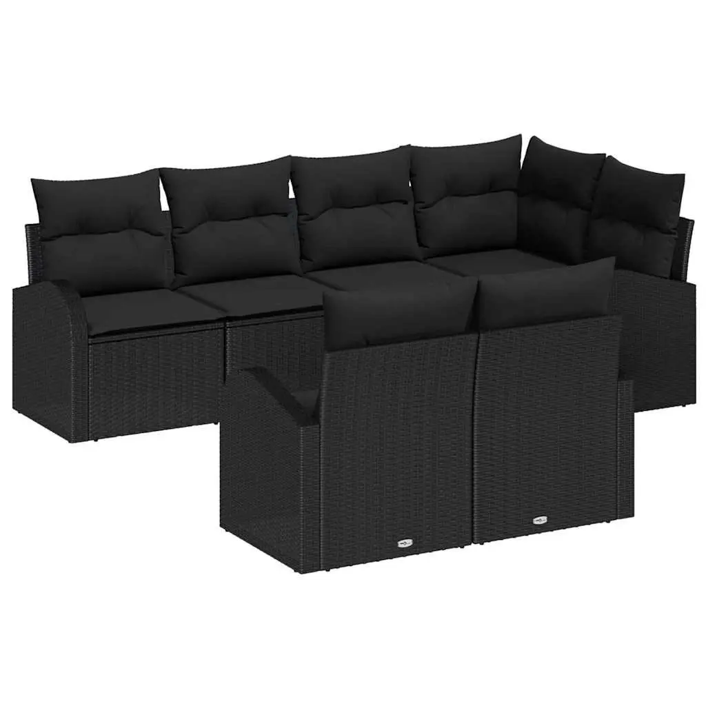 Garden Sofa Set Modular Black Rattan Outdoor Furniture Sectional