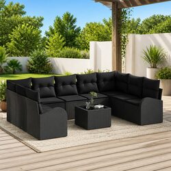 Your Ideal Outdoor Companion - Black Rattan Sofa Set