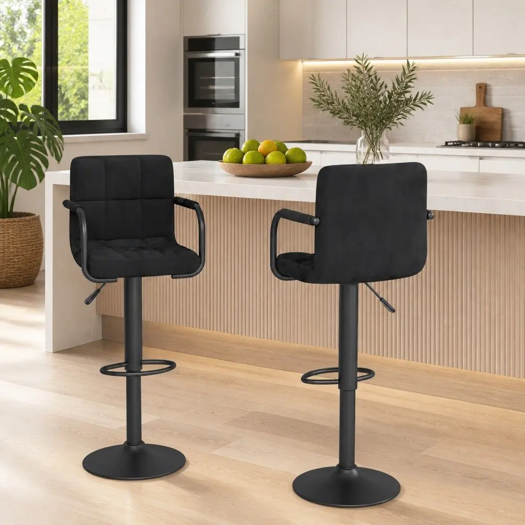 Black Velvet Bar Stools