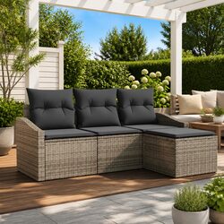 Your Ideal 4-Piece Grey Outdoor Sofa Set Awaits