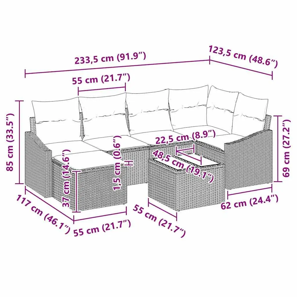 7-Piece Outdoor Sofa Set