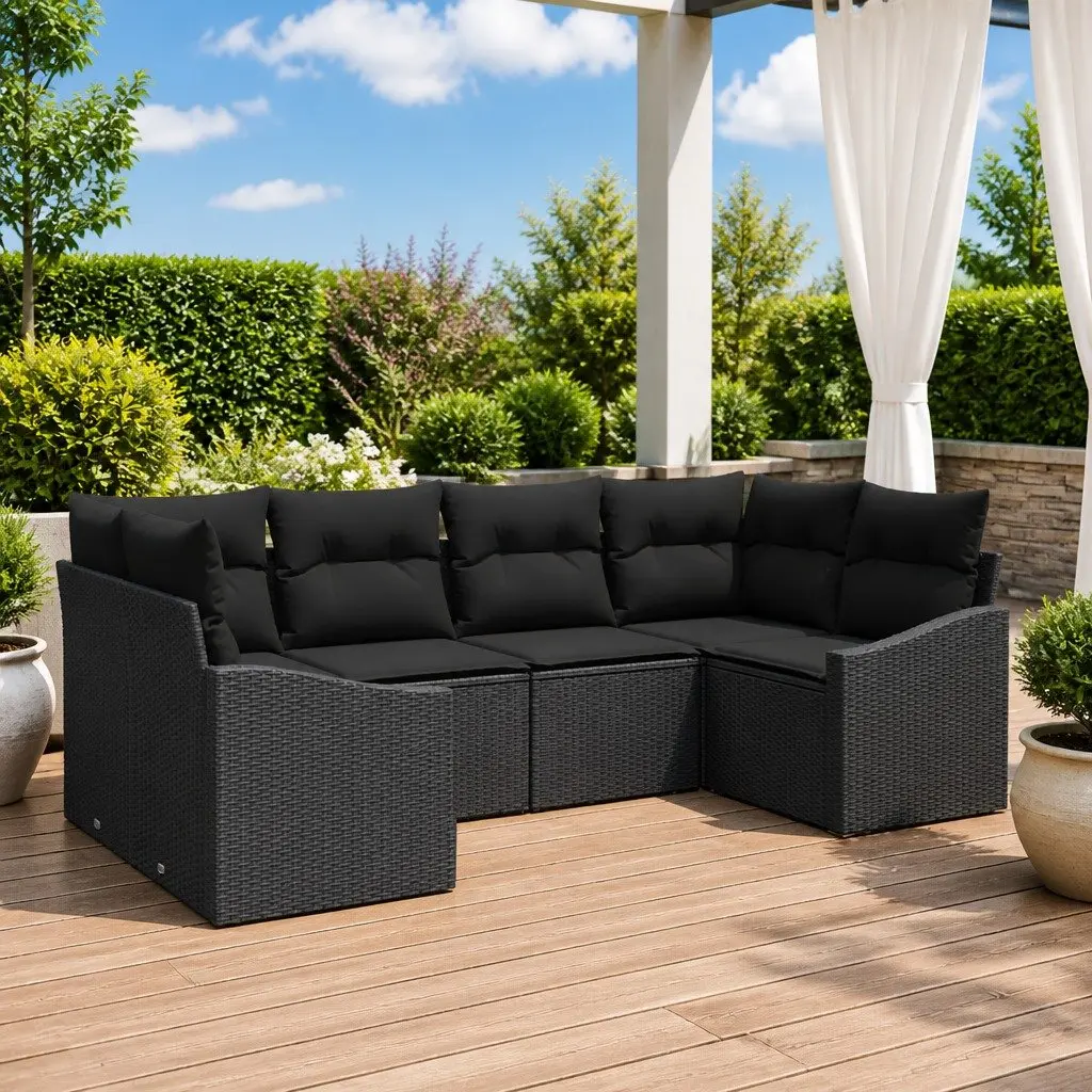 Outdoor Garden Sofa Set 6 Piece Modular Rattan Patio Furniture Lounge With