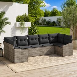 Your Friendly 7-Piece Grey Sofa Set for Outdoors