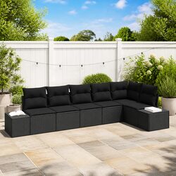 Friendly 6-Piece Modular Outdoor Sofa Set in Black