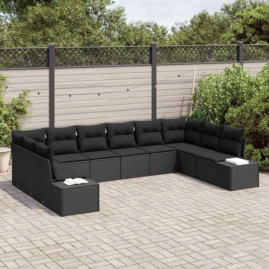 Garden Sofa Set Modular Sectional 10 Piece Outdoor Poly Rattan Lounge