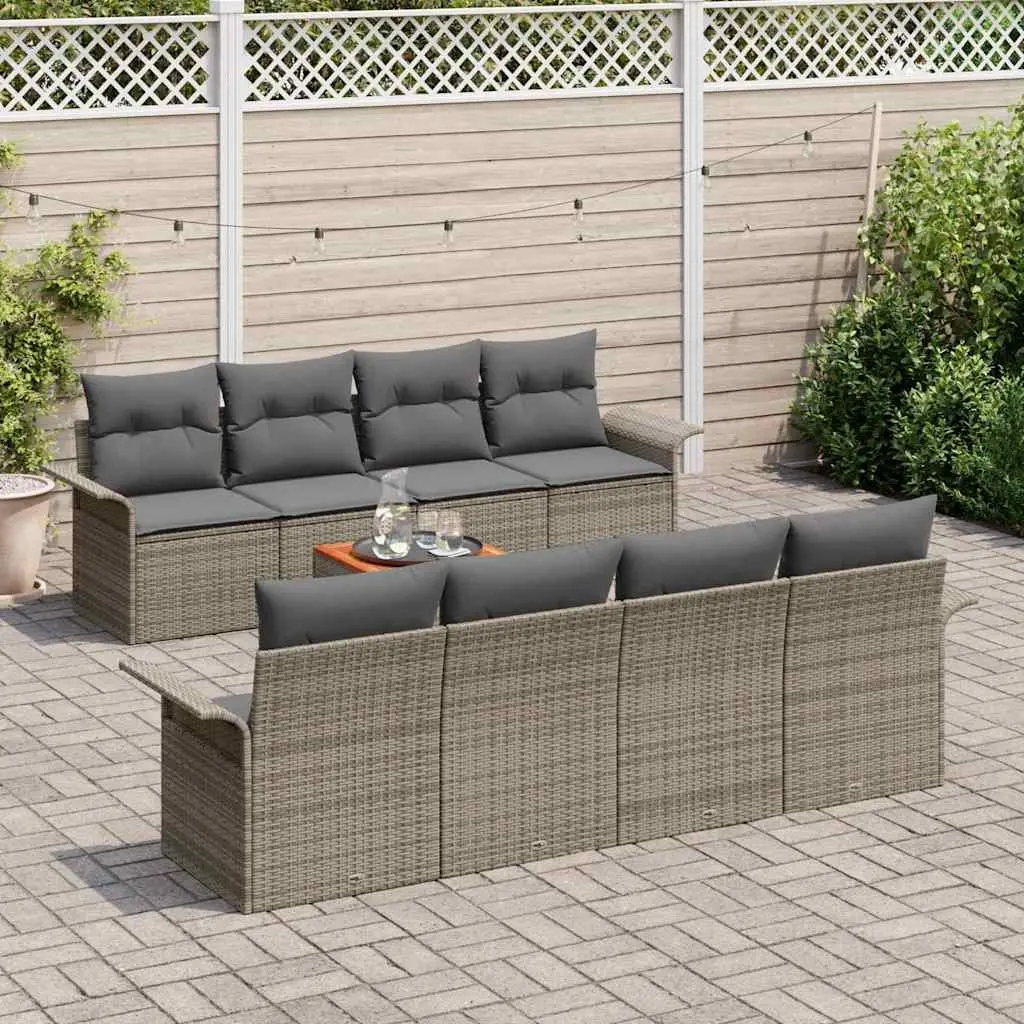 Garden Sofa Set Outdoor Furniture 9 Pieces Modular Patio Sectional with Cushions