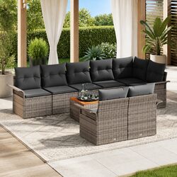 Charming 9-Piece Modular Sofa Set for Outdoor Living
