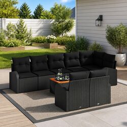 Friendly 9 Piece Outdoor Sofa Set - Modular Black Design