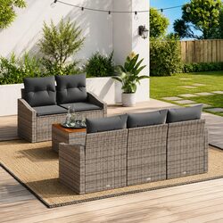 Your Ideal 6-Piece Grey Garden Sofa Set Awaits