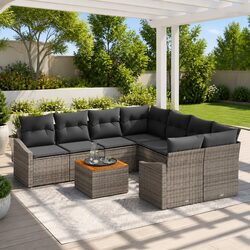 Friendly 9-Piece Modular Sofa Set for Your Outdoor Relaxation