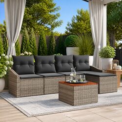 Your New Favorite 6 Piece Garden Sofa Set in Grey