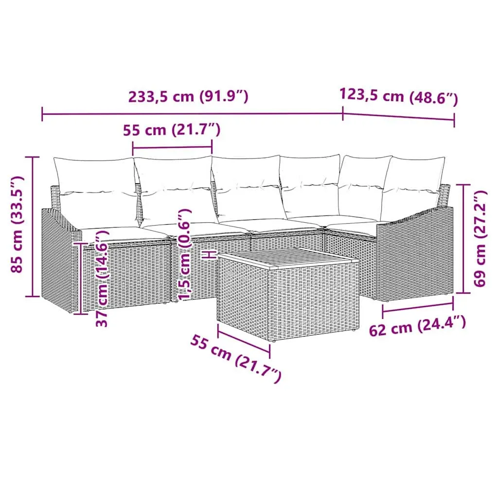 6-Piece Modular Sofa Set