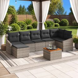 Your New 8-Piece Grey Modular Garden Sofa Set Awaits