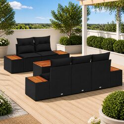 Friendly Outdoor Sofa Set: 6-Piece Rattan Patio Furniture
