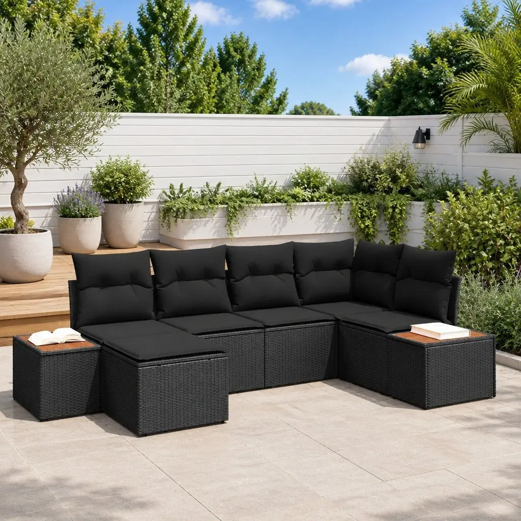 6-Piece Outdoor Sofa Set with Cushions