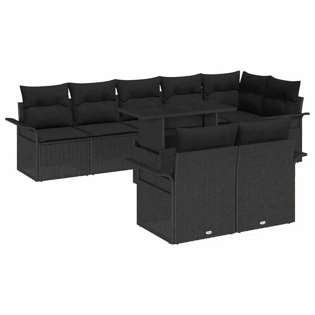 Outdoor Garden Sofa Set 9 Piece Modular Poly Rattan Furniture with Cushions