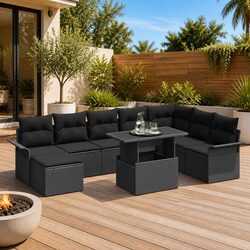 Join the Comfort of a 9-Piece Modular Garden Sofa Set