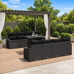 Your Ideal 7-Piece Black Outdoor Sofa Set with Cushions