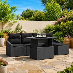 Friendly 6-Piece Modular Garden Sofa Set with Cushions