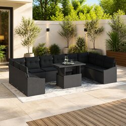 Your 11-Piece Black Sofa Set for Outdoor Relaxation