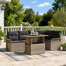 Your New 6-Piece Grey Sofa Set Awaits for Outdoor Fun