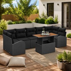 Friendly 8-Piece Garden Sofa Set with Cushions
