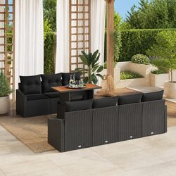 Friendly 8-Piece Black Garden Sofa Set - Modular Design