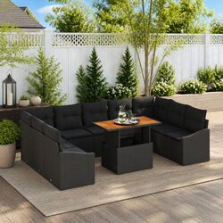 Your Ideal 10-Piece Garden Sofa Set - Black & Brown