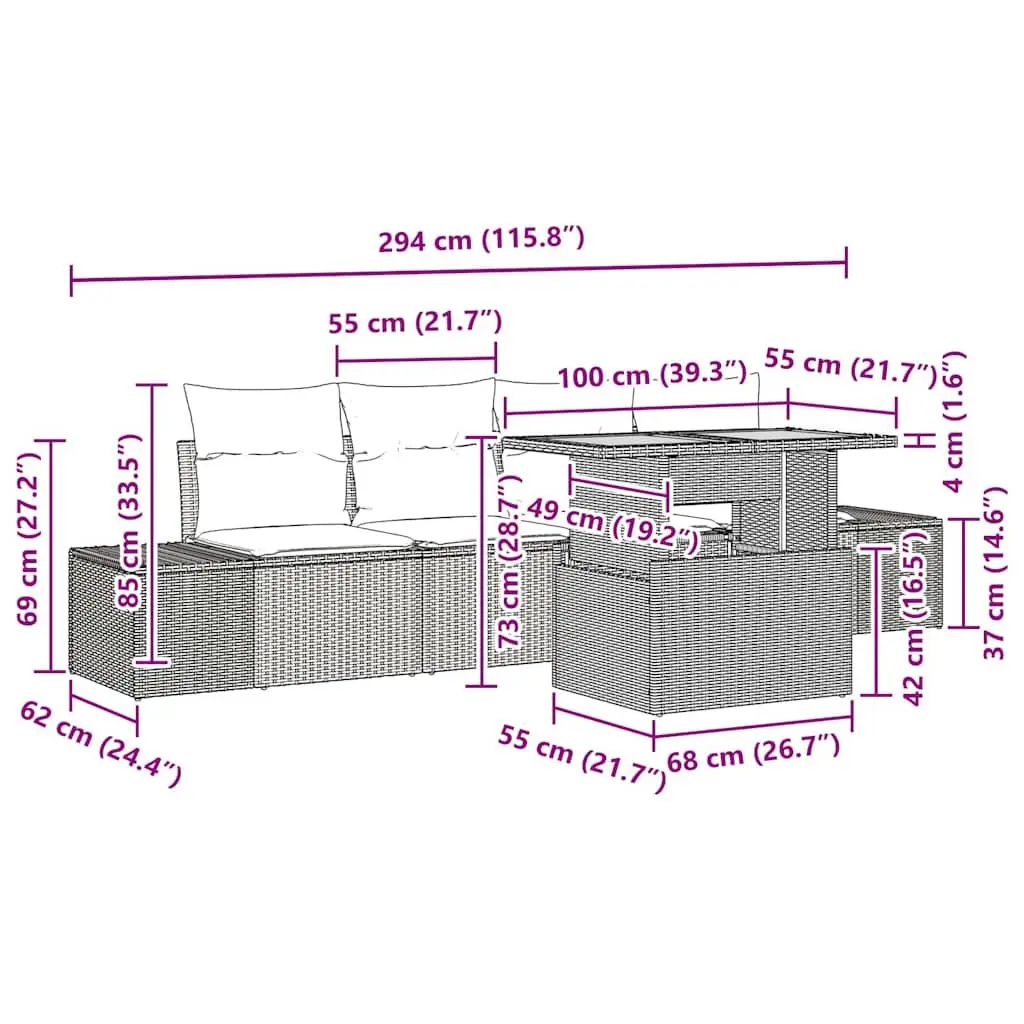 5-Piece Outdoor Sofa Set