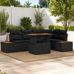 Friendly Modular Black Rattan Sofa Set for Your Patio
