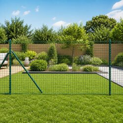 Embedded Fence Post 52pcs Green Powder-Coated Steel Garden Terrace Boundary