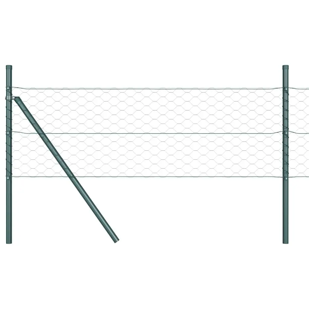 Hexagonal Fence Ground Fix 25 x 1 m Green PVC-Coated