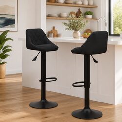 Your New Favorite Bar Stools: Black Velvet Set of 2