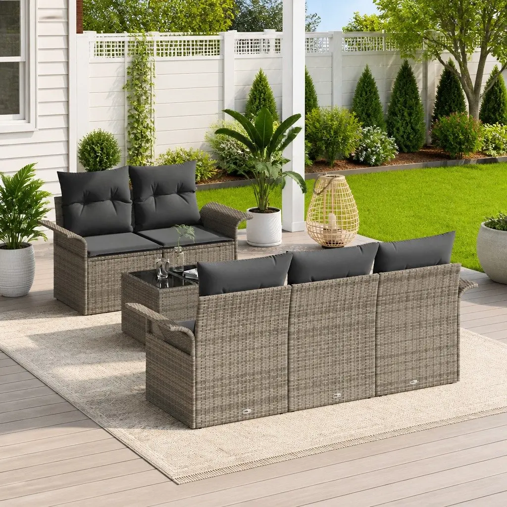 6-Piece Outdoor Sofa Set with Flexible Seating
