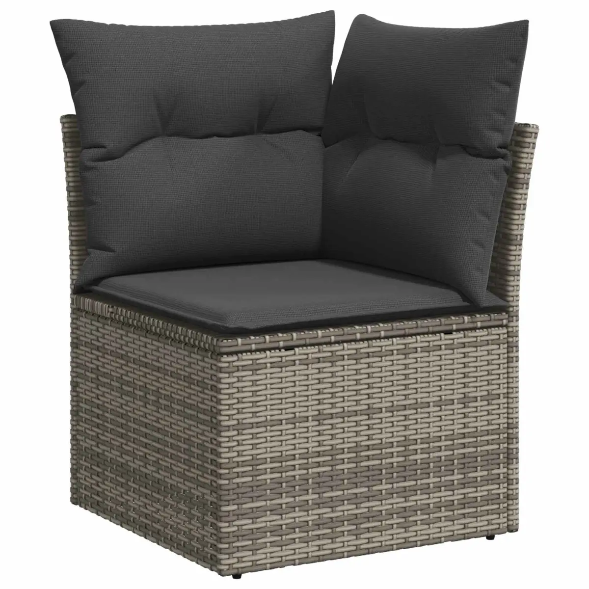 Garden Sofa Set 7 Pcs Grey Modular Outdoor Seating Poly Rattan Patio Furniture